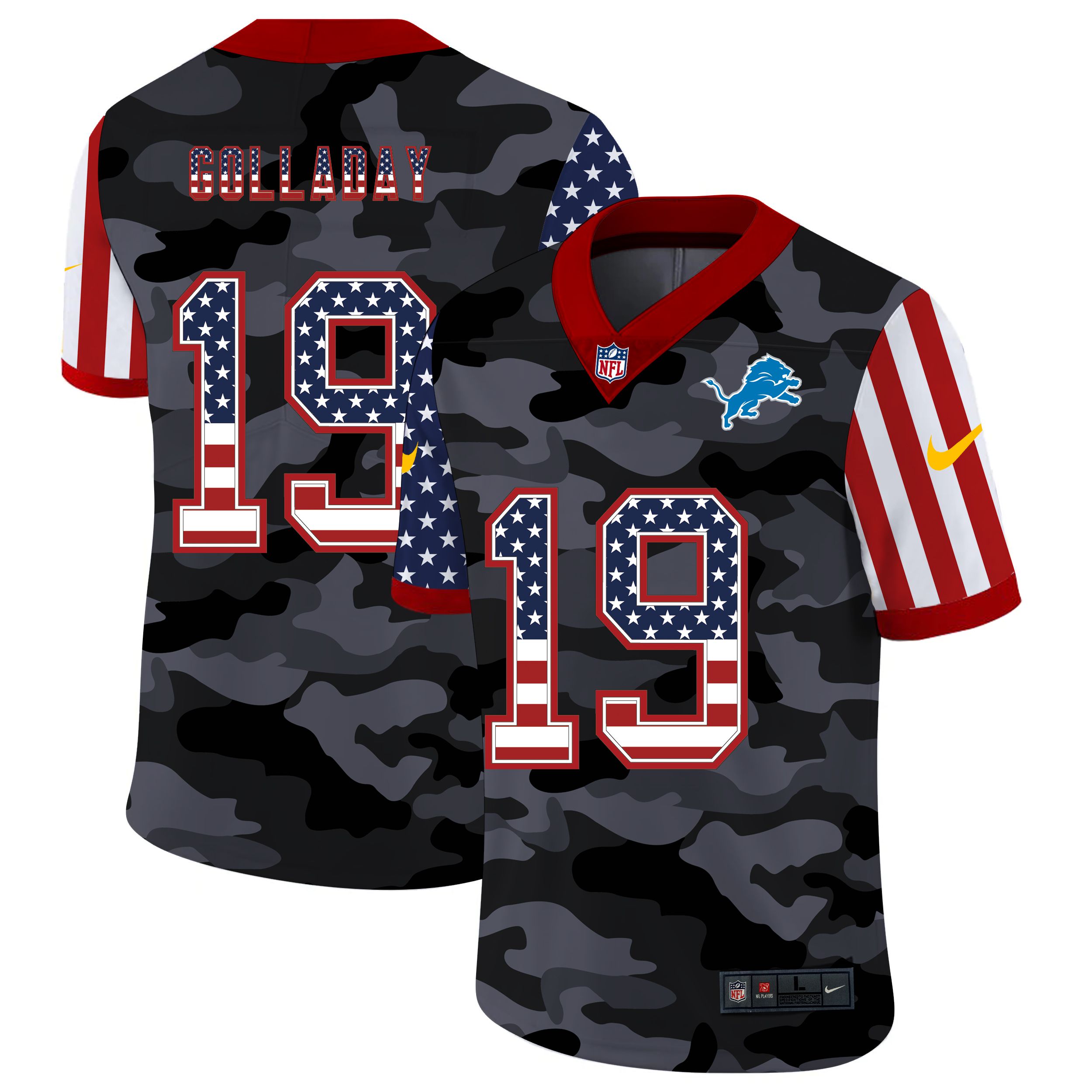 Men Detroit Lions #19 Golladay 2020 Nike USA Camo Salute to Service Limited NFL Jerseys->detroit lions->NFL Jersey